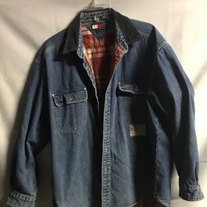 VTG Tommy Hilfiger Work Jean Shirt With  Flannel